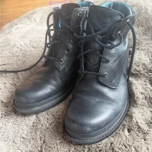 Black Leather Womens  Boots